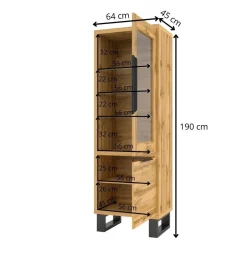 Helvetia Witryna Halle 64 cm w optyce dąb wotan