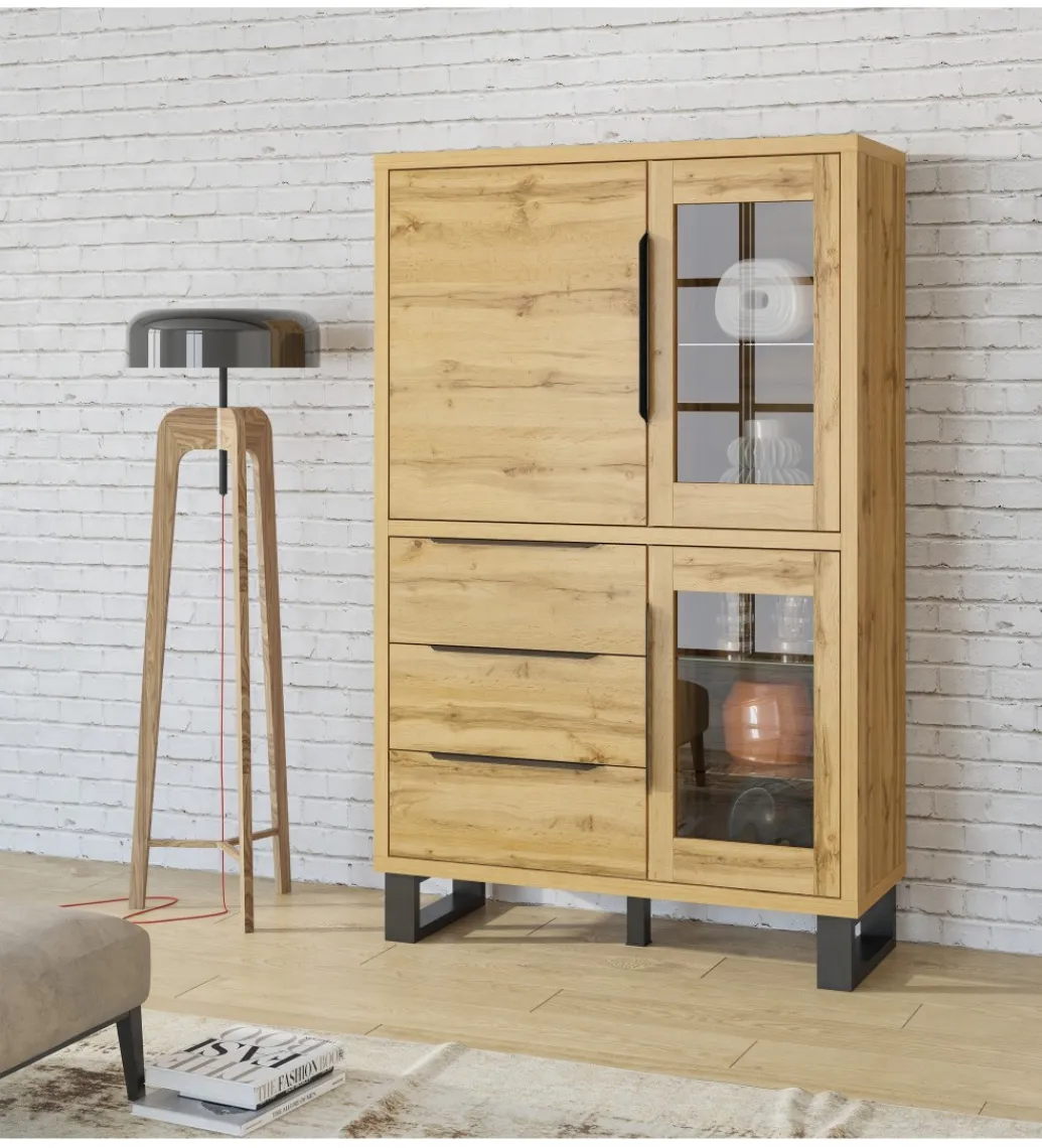 Helvetia Witryna Halle 120 cm w optyce dąb wotan