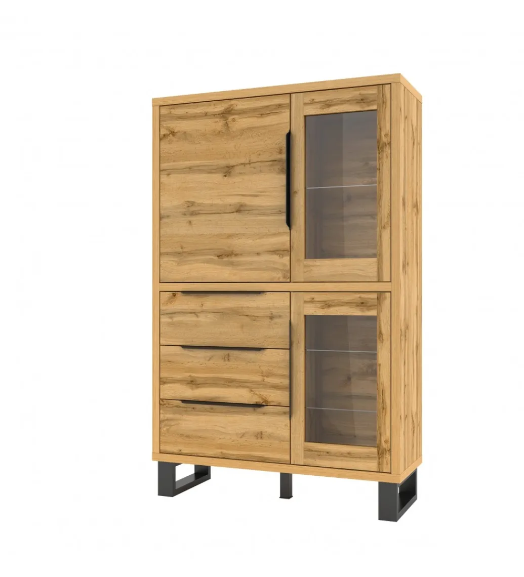 Helvetia Witryna Halle 120 cm w optyce dąb wotan