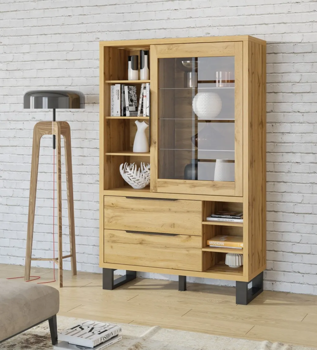 Helvetia Witryna Halle 120 cm w optyce dąb wotan