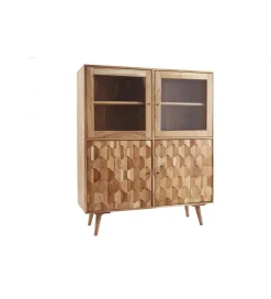 Invicta Interior - przedsprzedaż Witryna Komodo Mystic Living 140 cm drewno akacja