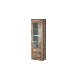 Helvetia Witryna LARONA 65 Cm O Wybarwieniu Satin Nussbaum z kolorem Touchwood