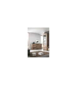 Helvetia Witryna LARONA 65 Cm O Wybarwieniu Satin Nussbaum z kolorem Touchwood