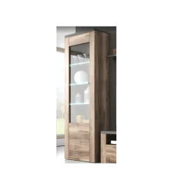 Helvetia Witryna LARONA 65 Cm O Wybarwieniu Satin Nussbaum z kolorem Touchwood
