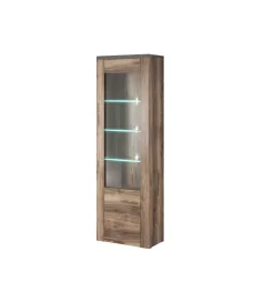 Helvetia Witryna LARONA 65 Cm O Wybarwieniu Satin Nussbaum z kolorem Touchwood