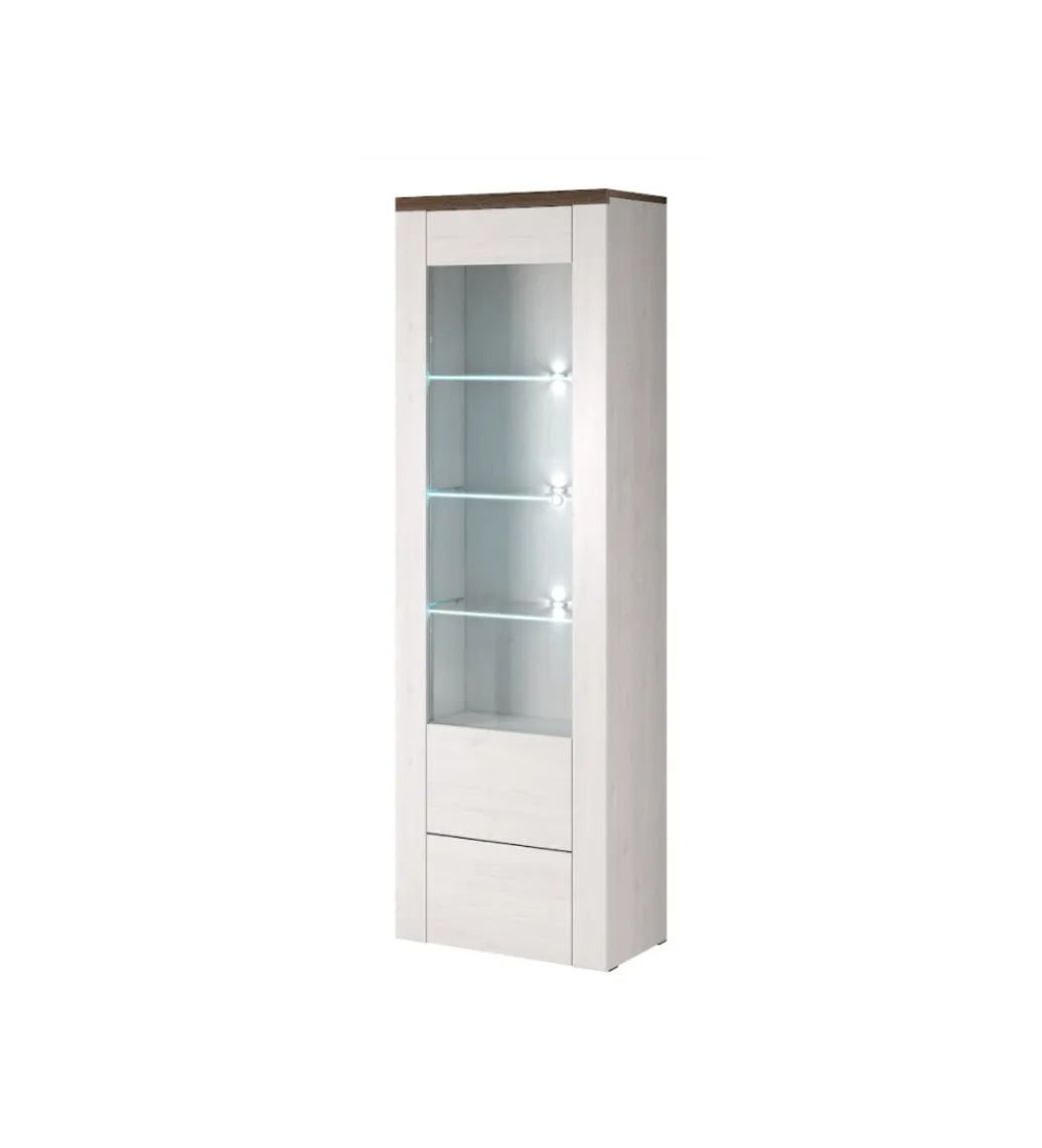 Helvetia Witryna LARONA 65 cm o wybarwieniu Sonoma Trufel z kolorem Sibiu Larche