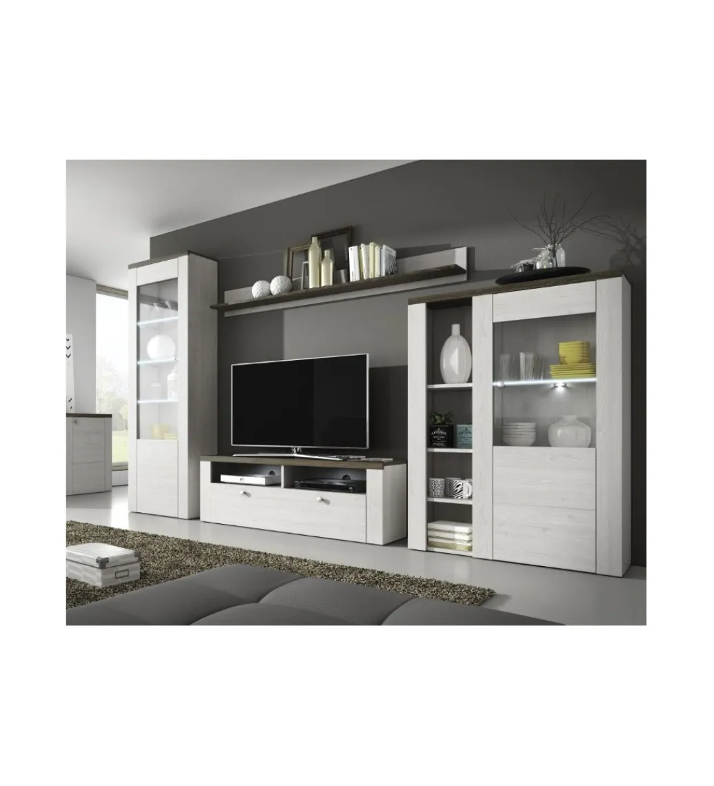 Helvetia Witryna LARONA 65 cm o wybarwieniu Sonoma Trufel z kolorem Sibiu Larche
