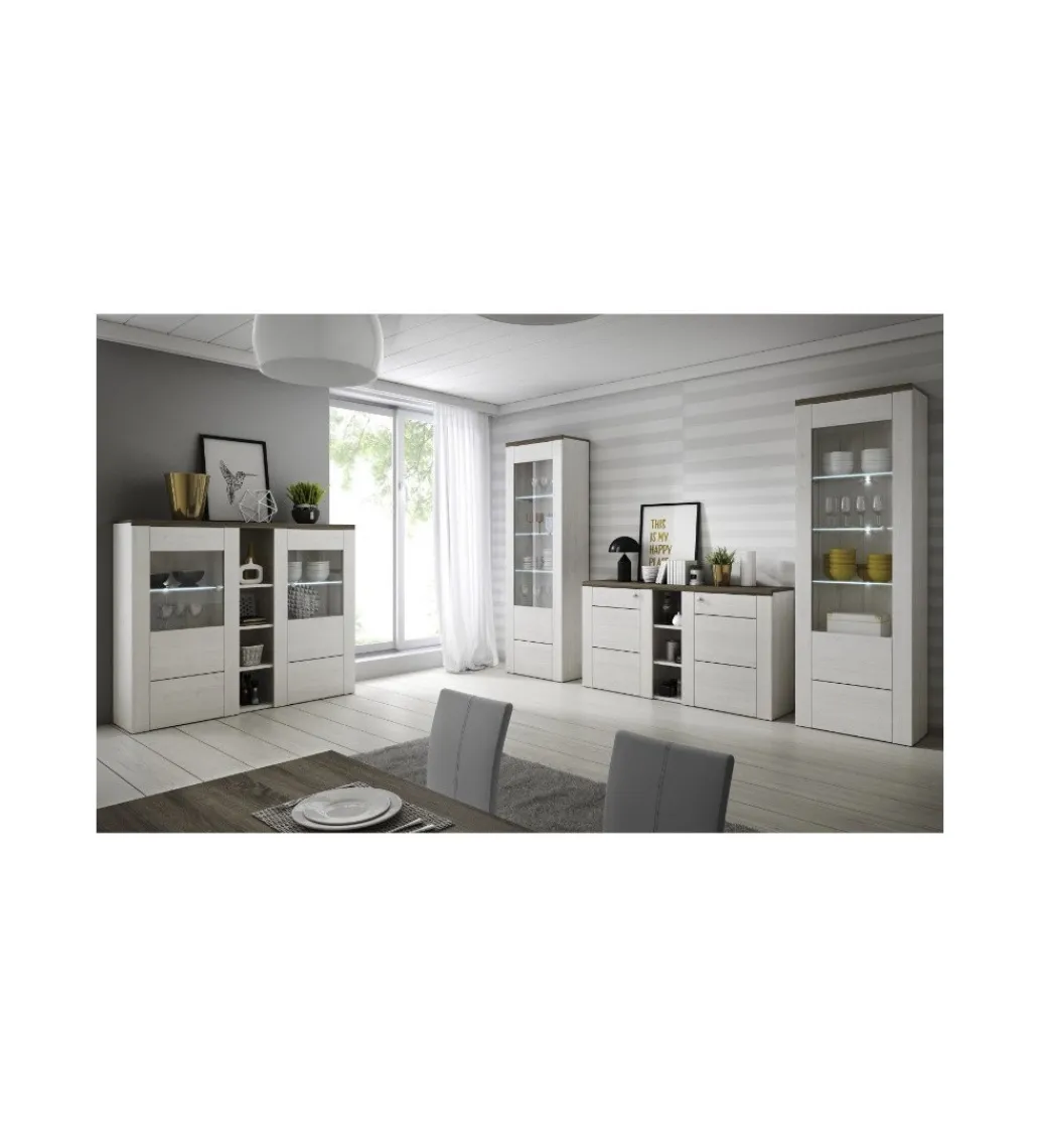 Helvetia Witryna LARONA 65 cm o wybarwieniu Sonoma Trufel z kolorem Sibiu Larche