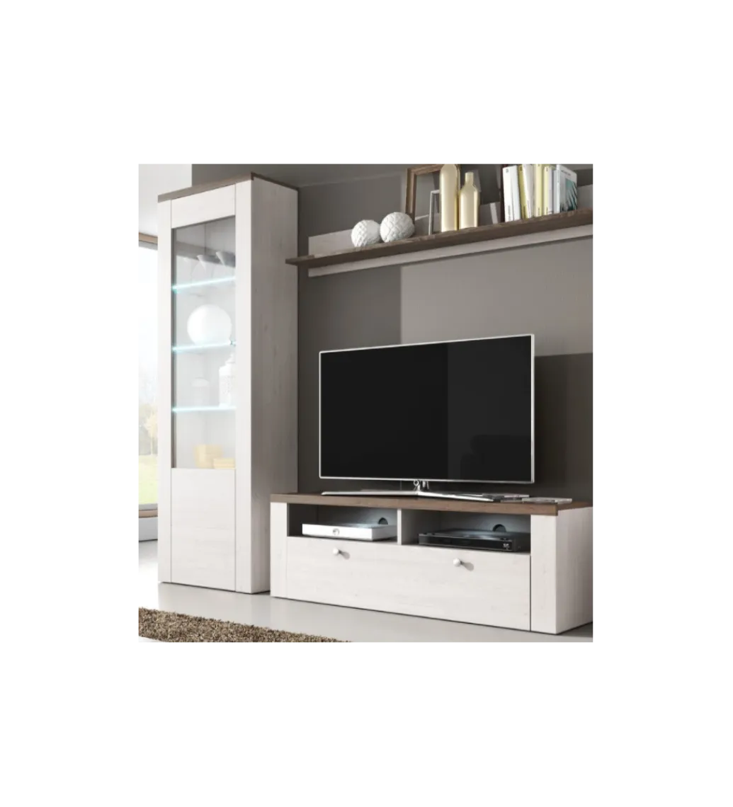 Helvetia Witryna LARONA 65 cm o wybarwieniu Sonoma Trufel z kolorem Sibiu Larche