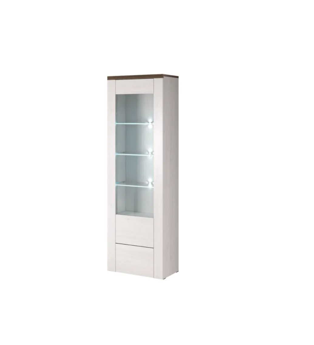 Helvetia Witryna LARONA 65 cm o wybarwieniu Sonoma Trufel z kolorem Sibiu Larche