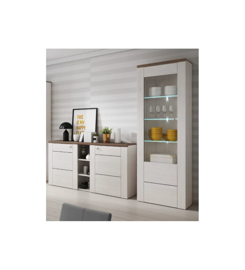 Helvetia Witryna LARONA 65 cm o wybarwieniu Sonoma Trufel z kolorem Sibiu Larche
