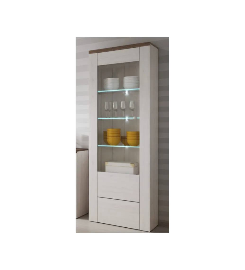 Helvetia Witryna LARONA 65 cm o wybarwieniu Sonoma Trufel z kolorem Sibiu Larche