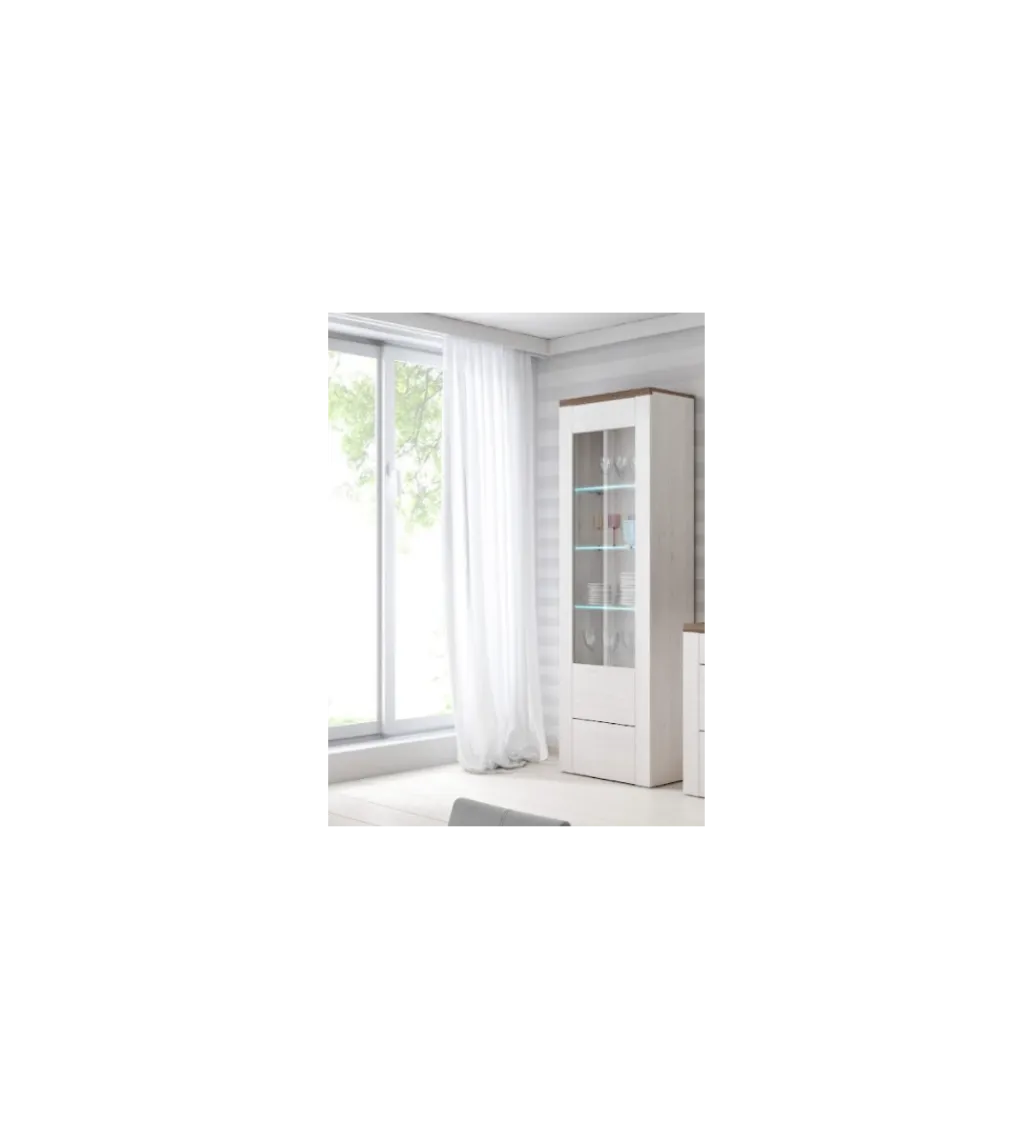 Helvetia Witryna LARONA 65 cm o wybarwieniu Sonoma Trufel z kolorem Sibiu Larche