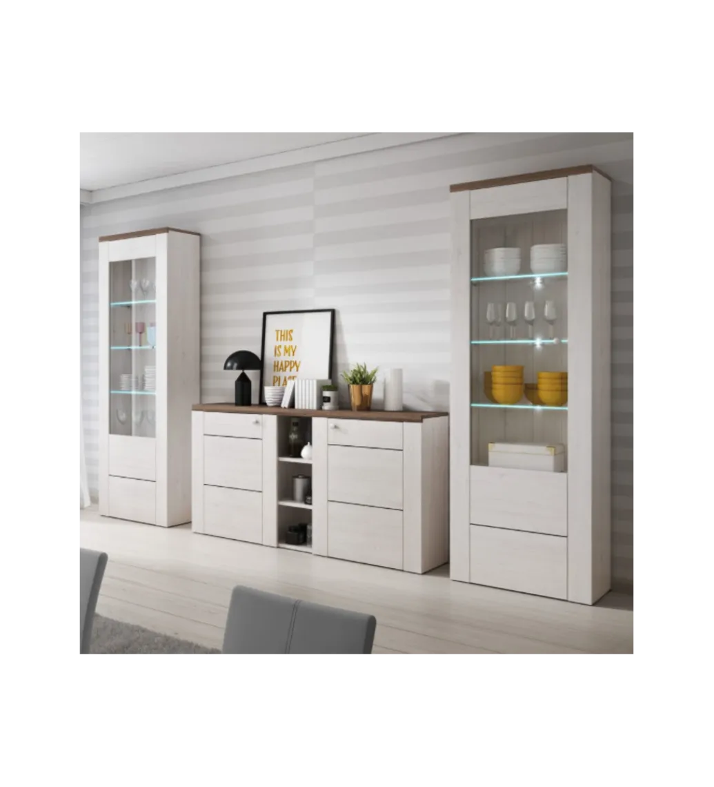 Helvetia Witryna LARONA 65 cm o wybarwieniu Sonoma Trufel z kolorem Sibiu Larche