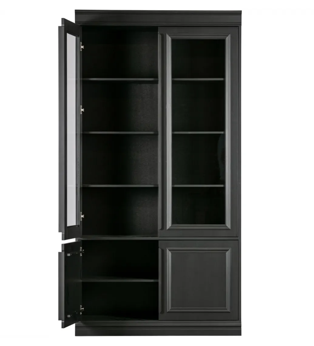 WOOOD Witryna ORGANIZE 215 cm drewno sosna czarny mat