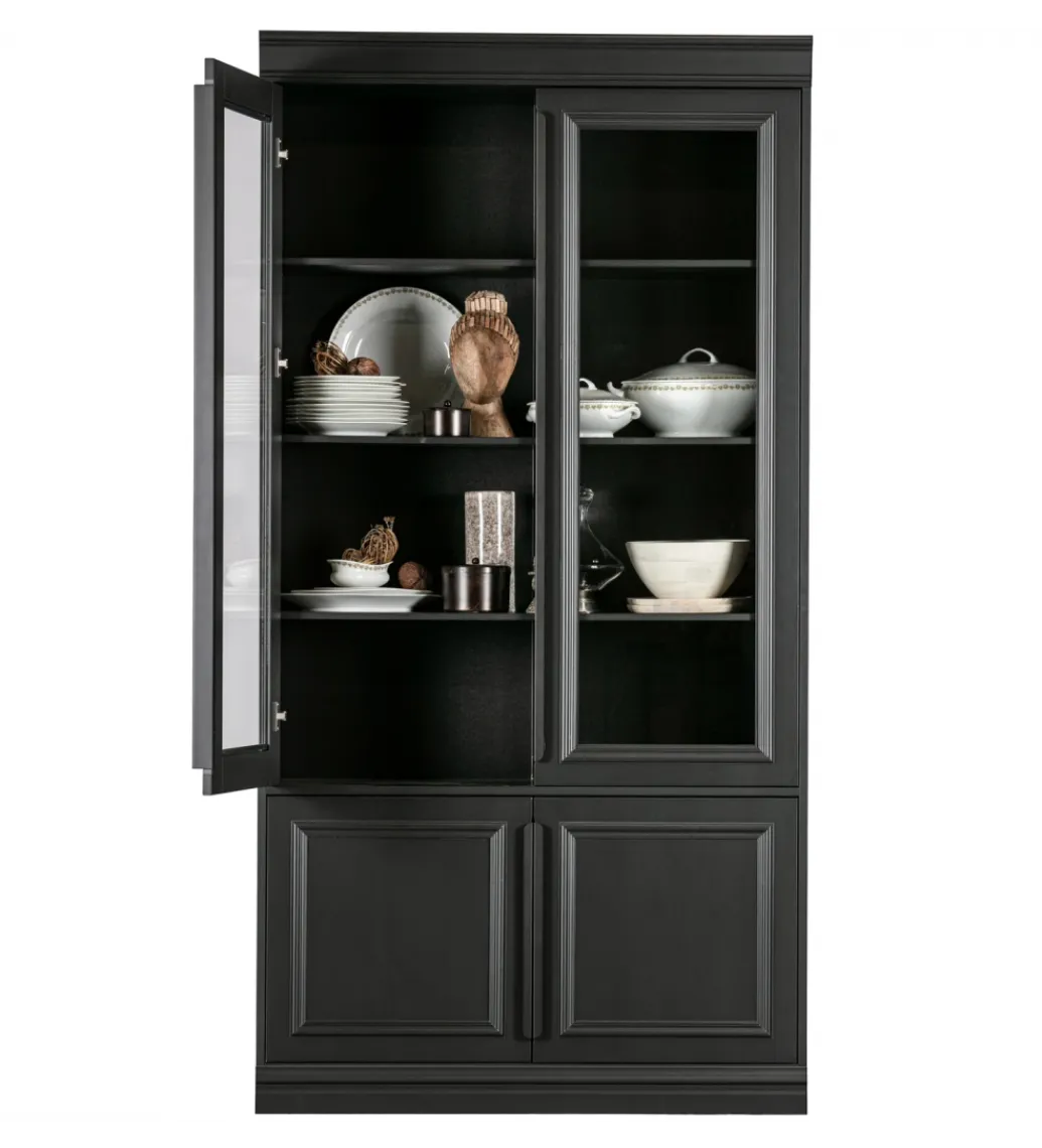 WOOOD Witryna ORGANIZE 215 cm drewno sosna czarny mat