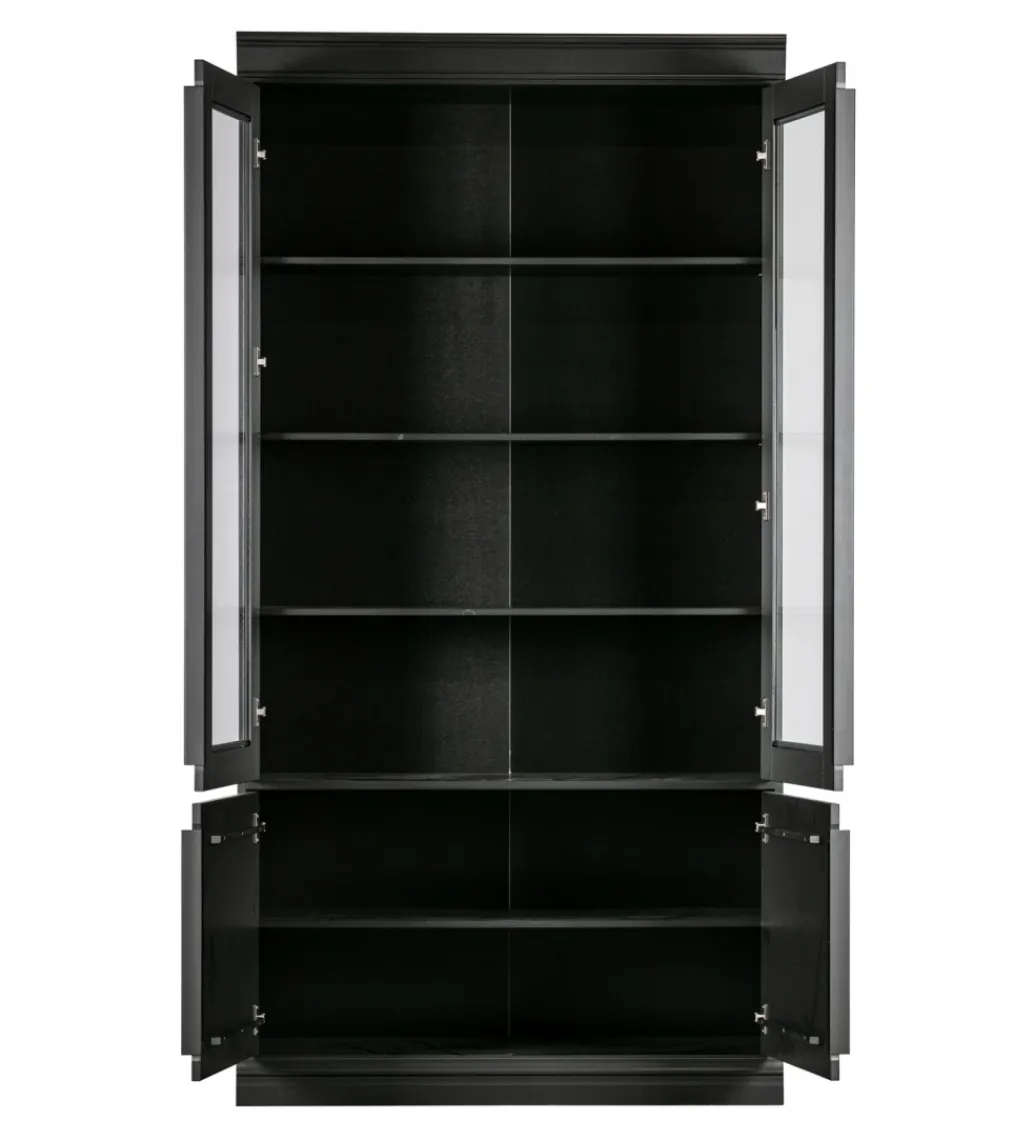 WOOOD Witryna ORGANIZE 215 cm drewno sosna czarny mat