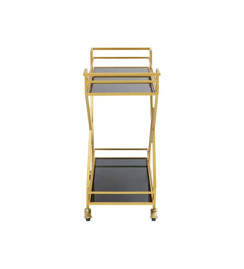 KARE Wózek do serwowania Trolley Piramids 65 cm złoty