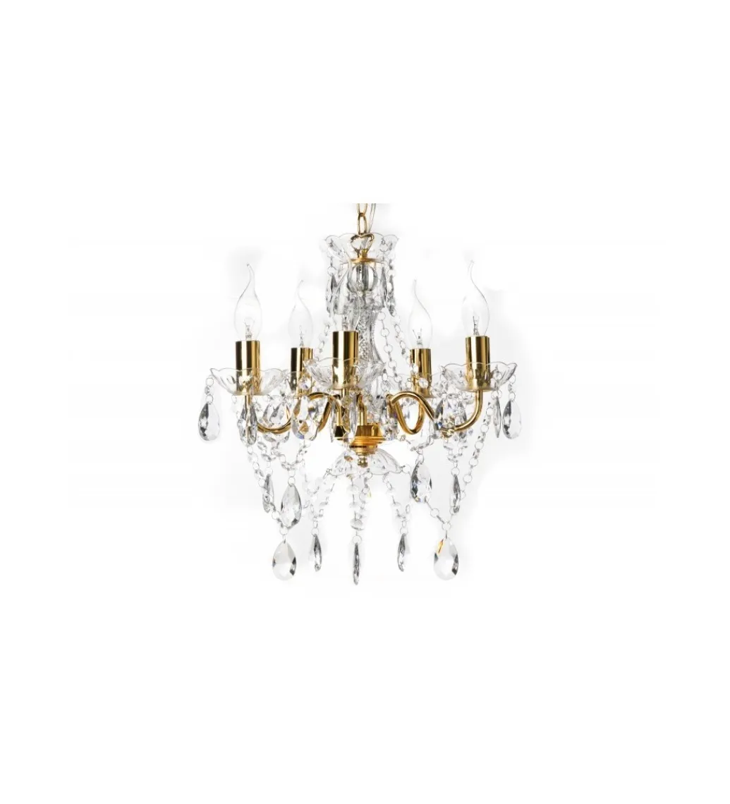 Invicta Interior Żyrandol Karat S 40 cm 5 ramion złoty