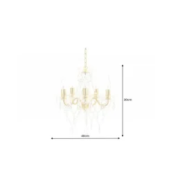 Invicta Interior Żyrandol Karat S 40 cm 5 ramion złoty