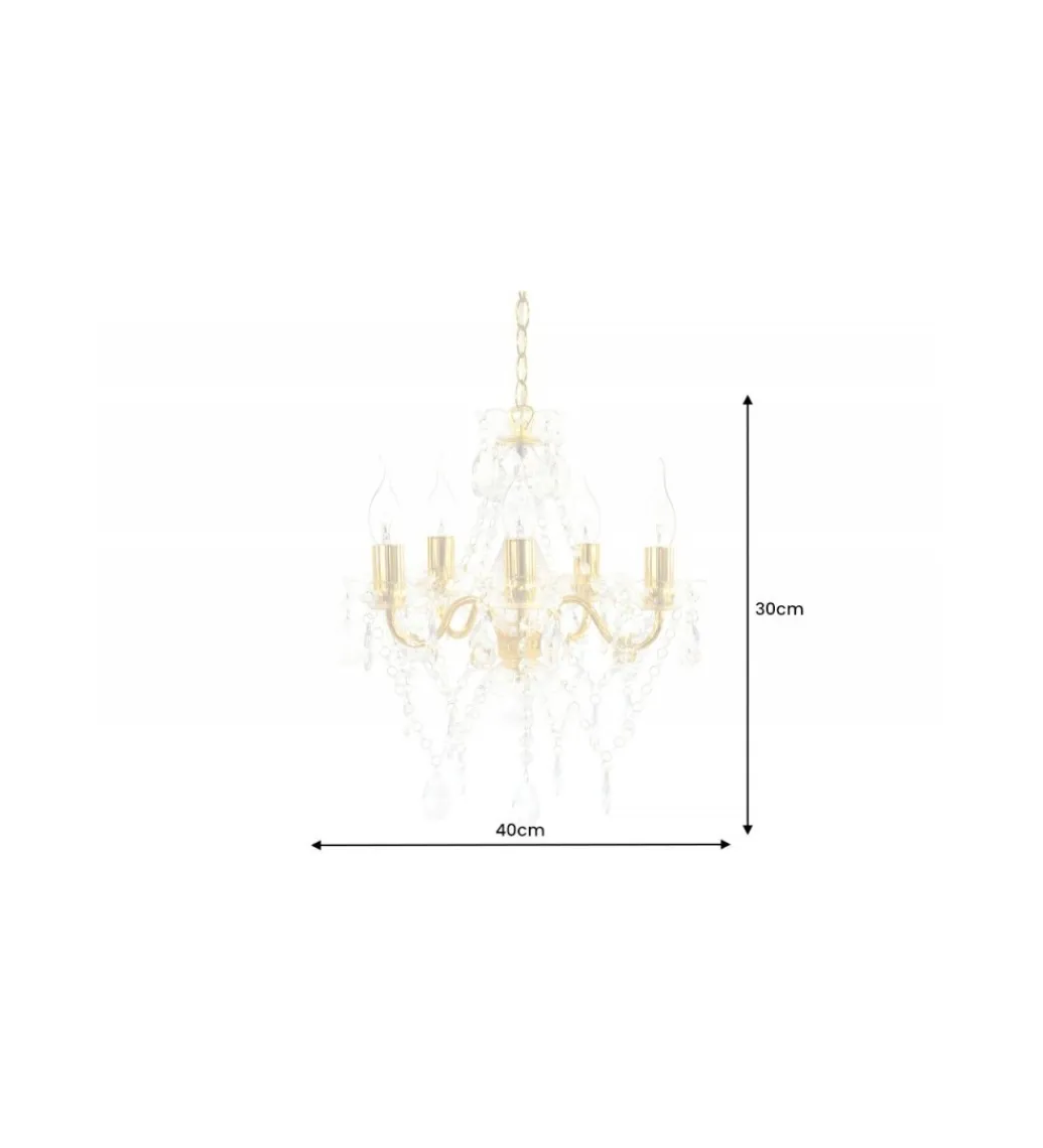 Invicta Interior Żyrandol Karat S 40 cm 5 ramion złoty