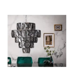 Invicta Interior Żyrandol kryształowy PERAL 50 cm szlachetny szary