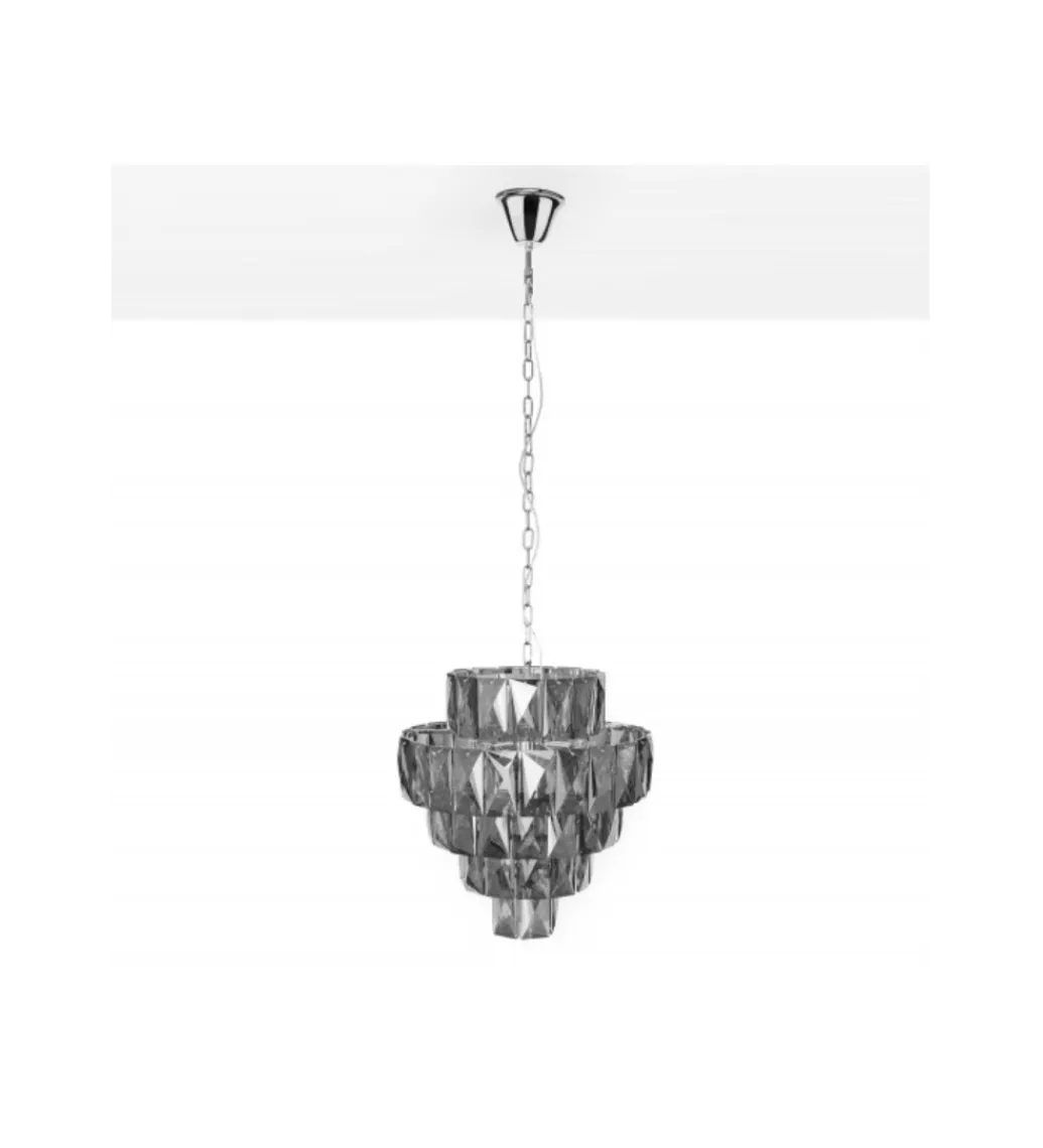 Invicta Interior Żyrandol kryształowy PERAL 50 cm szlachetny szary