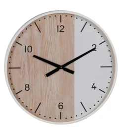 Zona-Design Zegar KUMINA 60 cm naturalny biały