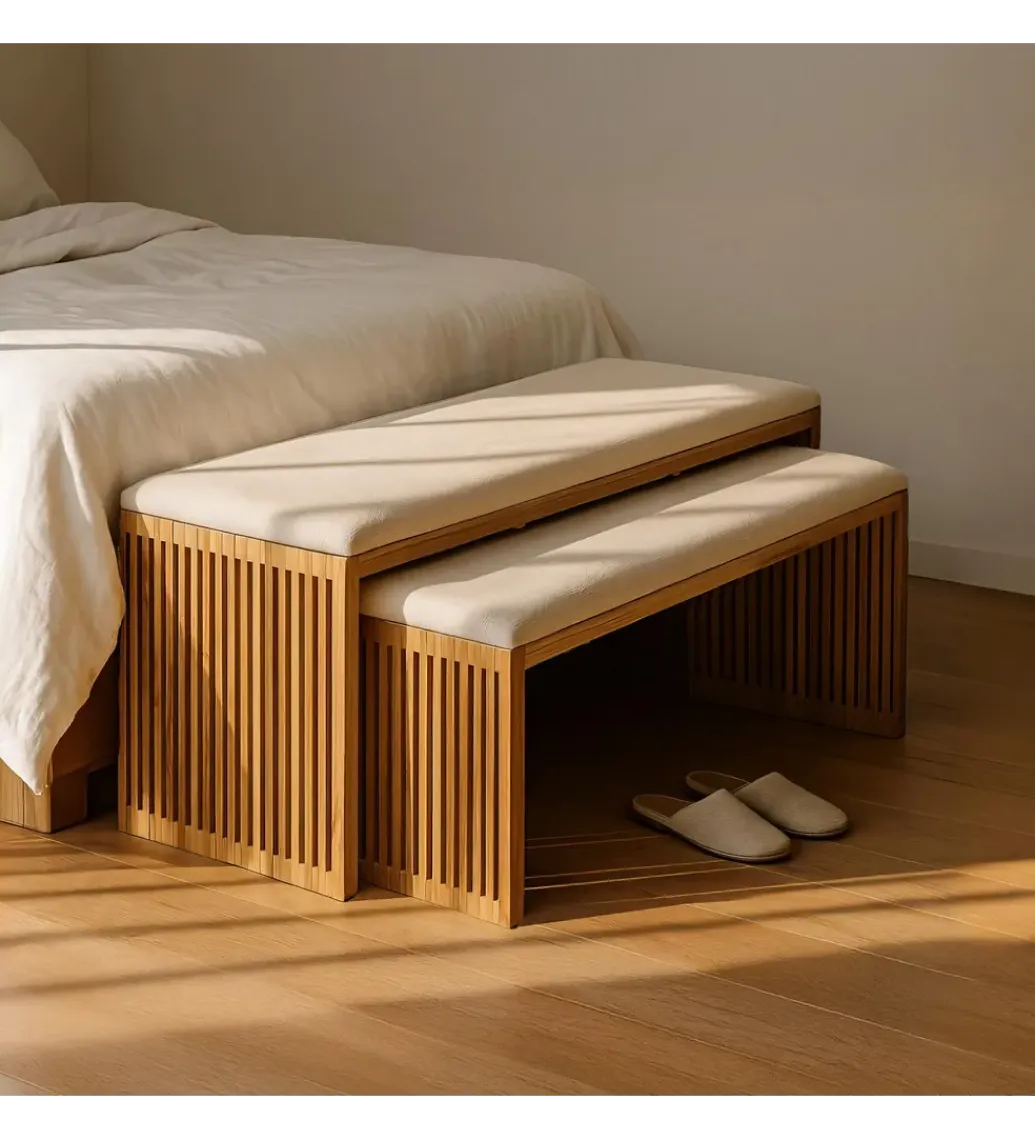 Zona-Design Zestaw 2 ławek BELLAMONTE 115 cm 106 cm drewno teak