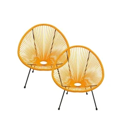 KARE Zestaw 2 foteli ACAPULCO pomarańczowych