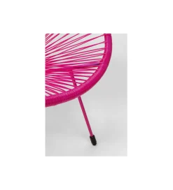 KARE Zestaw fotel i stolik ACAPULCO MONO 85 i 50 cm różowe