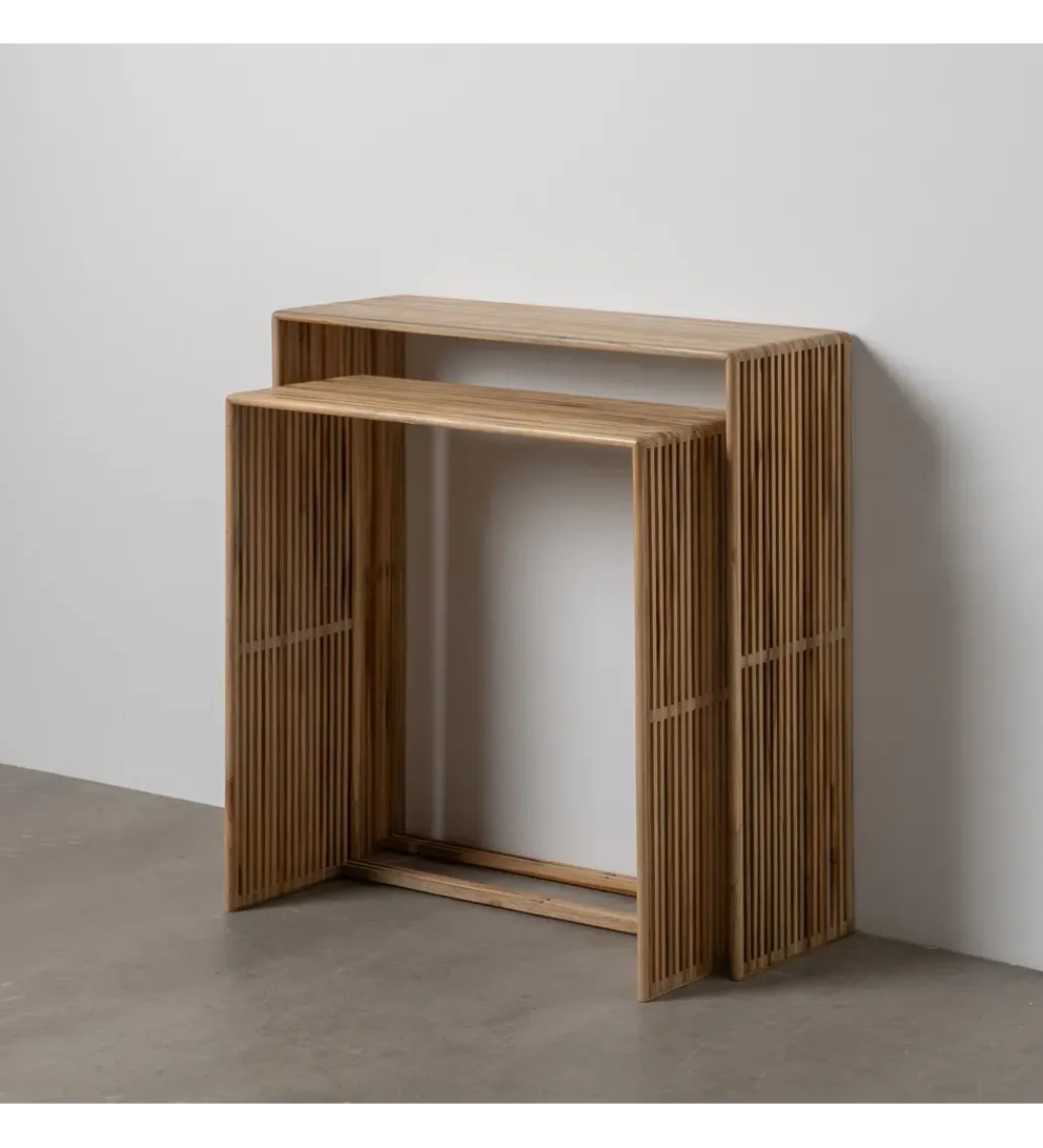 Zona-Design Zestaw 2 konsol BELLAMONTE 85 cm 75 cm drewno teak