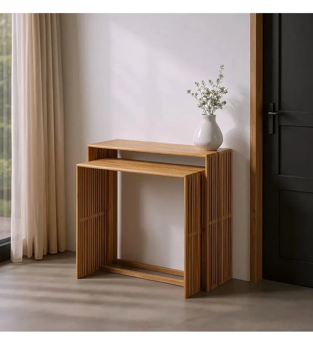 Zona-Design Zestaw 2 konsol BELLAMONTE 85 cm 75 cm drewno teak
