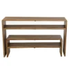 J-Line Zestaw 2 konsol SHELIS 130 cm 118 cm drewno teak