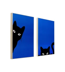 KDesign Zestaw 2 obrazów CIAO GATTO 60 x 40 cm