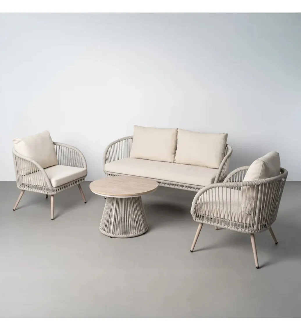 Zona-Design Zestaw ogrodowy DUNA sofa 153 cm dwa fotele 74 cm stolik 66 cm