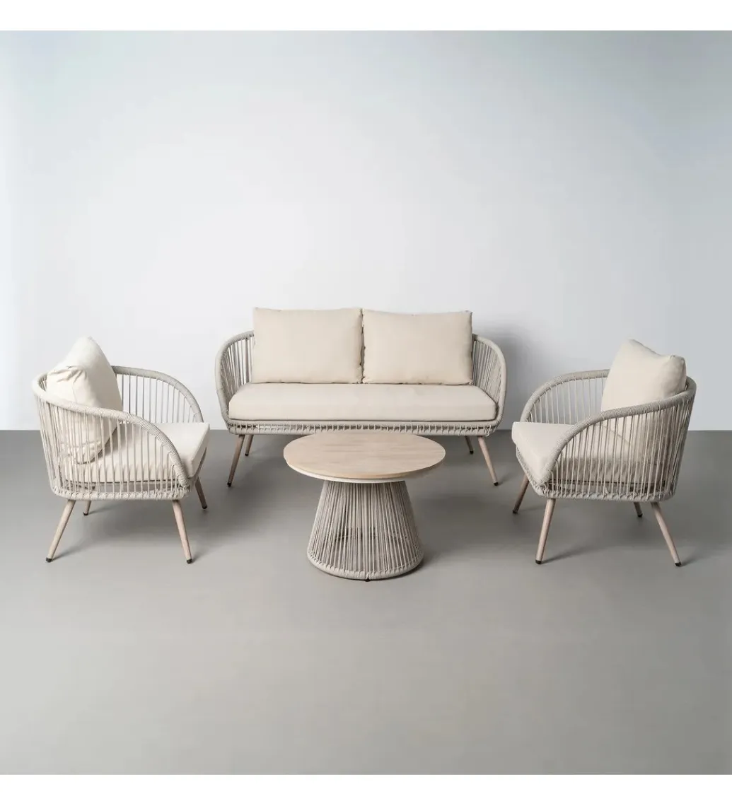 Zona-Design Zestaw ogrodowy DUNA sofa 153 cm dwa fotele 74 cm stolik 66 cm
