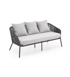 Halmar Zestaw ogrodowy ROCCA ciemnoszary - sofa + 2 x fotel + ława