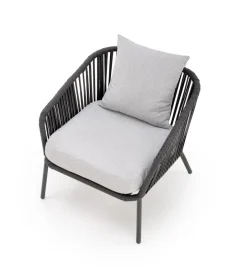 Halmar Zestaw ogrodowy ROCCA ciemnoszary - sofa + 2 x fotel + ława
