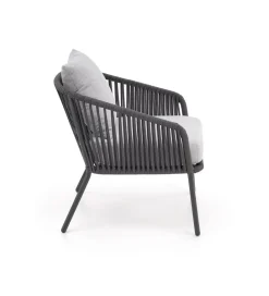 Halmar Zestaw ogrodowy ROCCA ciemnoszary - sofa + 2 x fotel + ława