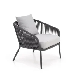 Halmar Zestaw ogrodowy ROCCA ciemnoszary - sofa + 2 x fotel + ława