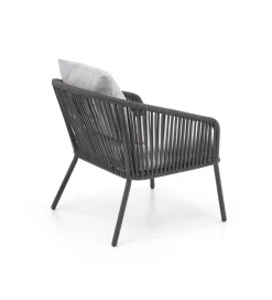 Halmar Zestaw ogrodowy ROCCA ciemnoszary - sofa + 2 x fotel + ława