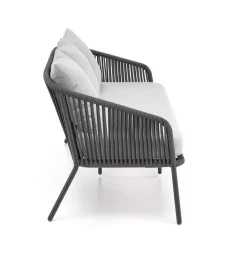 Halmar Zestaw ogrodowy ROCCA ciemnoszary - sofa + 2 x fotel + ława