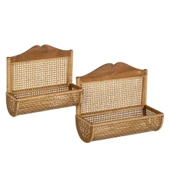 Zona-Design Zestaw 2 półek wiszących TAERMA 50 i 42 cm cm naturalne