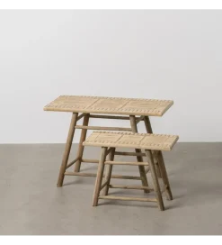Zona-Design Zestaw stolików BAMBÚ 60 cm 42 cm bambus