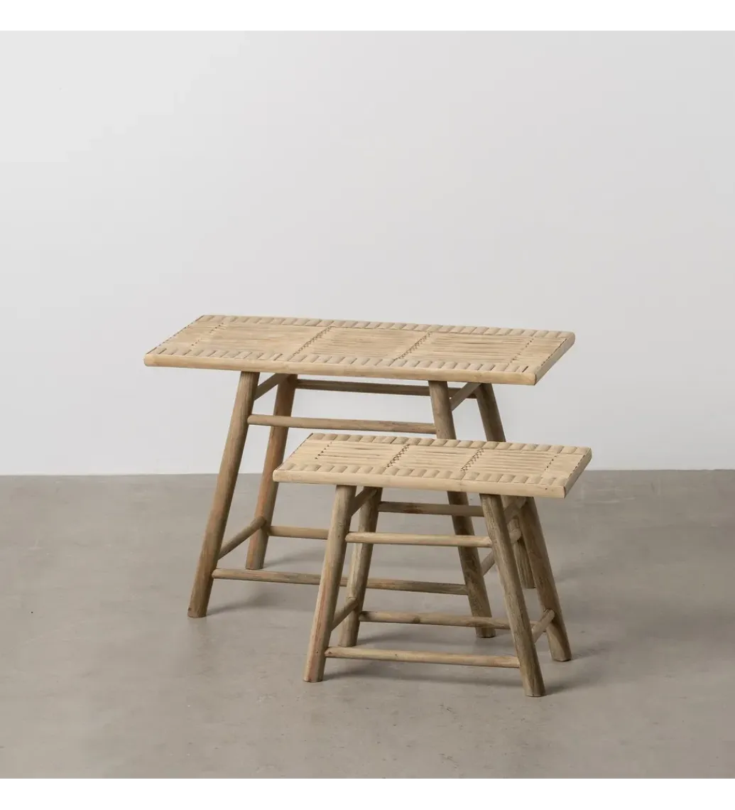 Zona-Design Zestaw stolików BAMBÚ 60 cm 42 cm bambus
