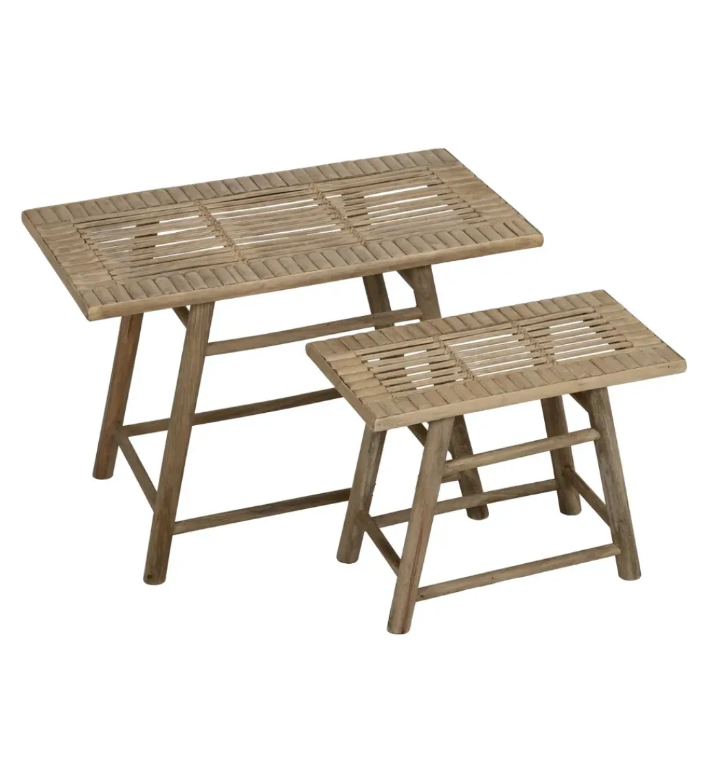 Zona-Design Zestaw stolików BAMBÚ 60 cm 42 cm bambus