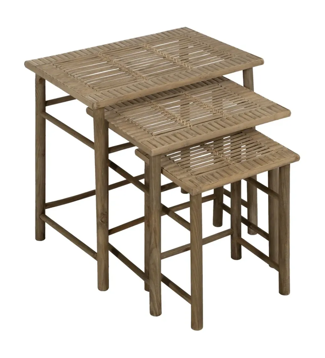 Zona-Design Zestaw stolików BAMBÚ 57 cm 45 cm 34 cm bambus