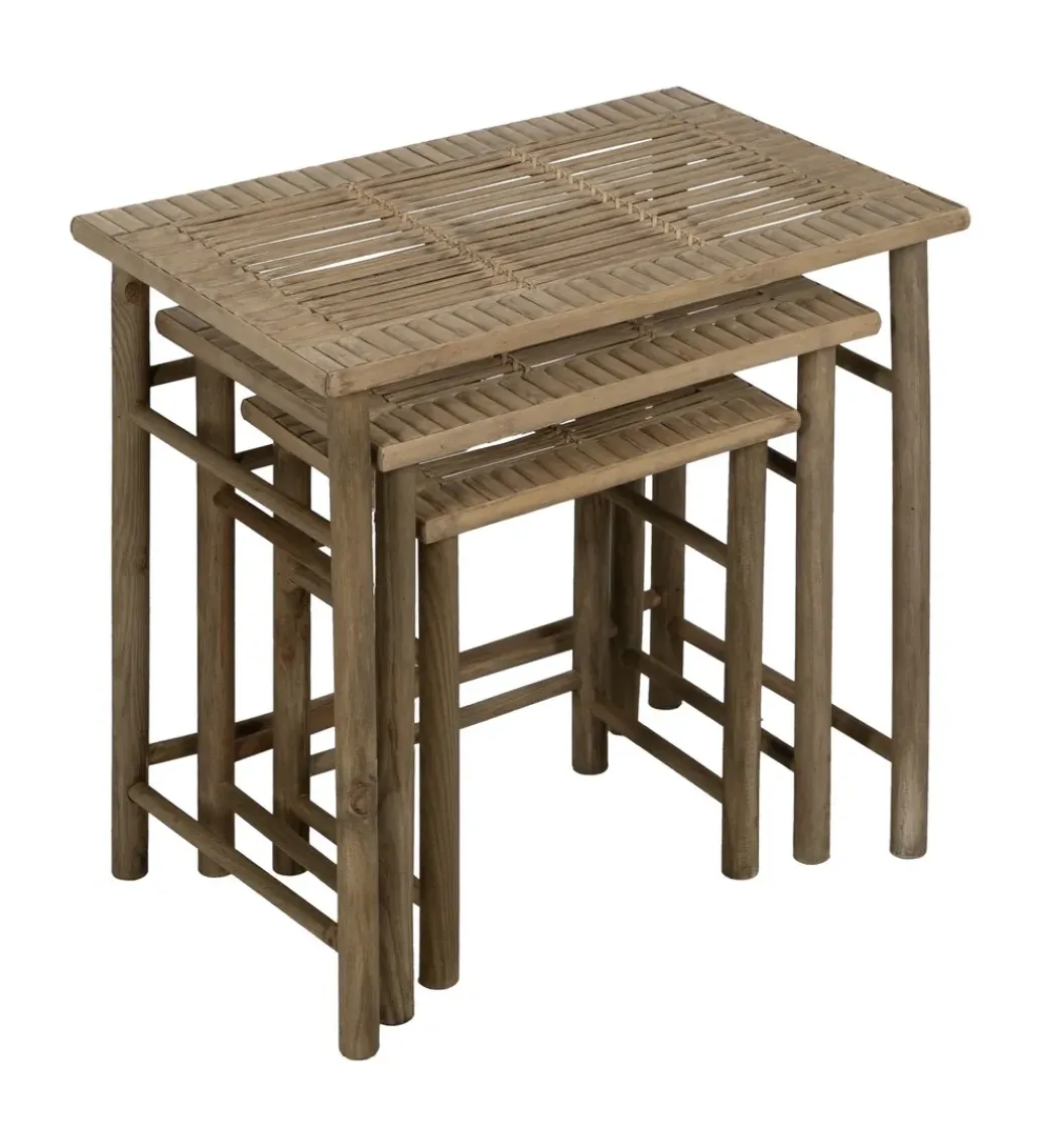 Zona-Design Zestaw stolików BAMBÚ 57 cm 45 cm 34 cm bambus