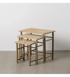 Zona-Design Zestaw stolików BAMBÚ 57 cm 45 cm 34 cm bambus